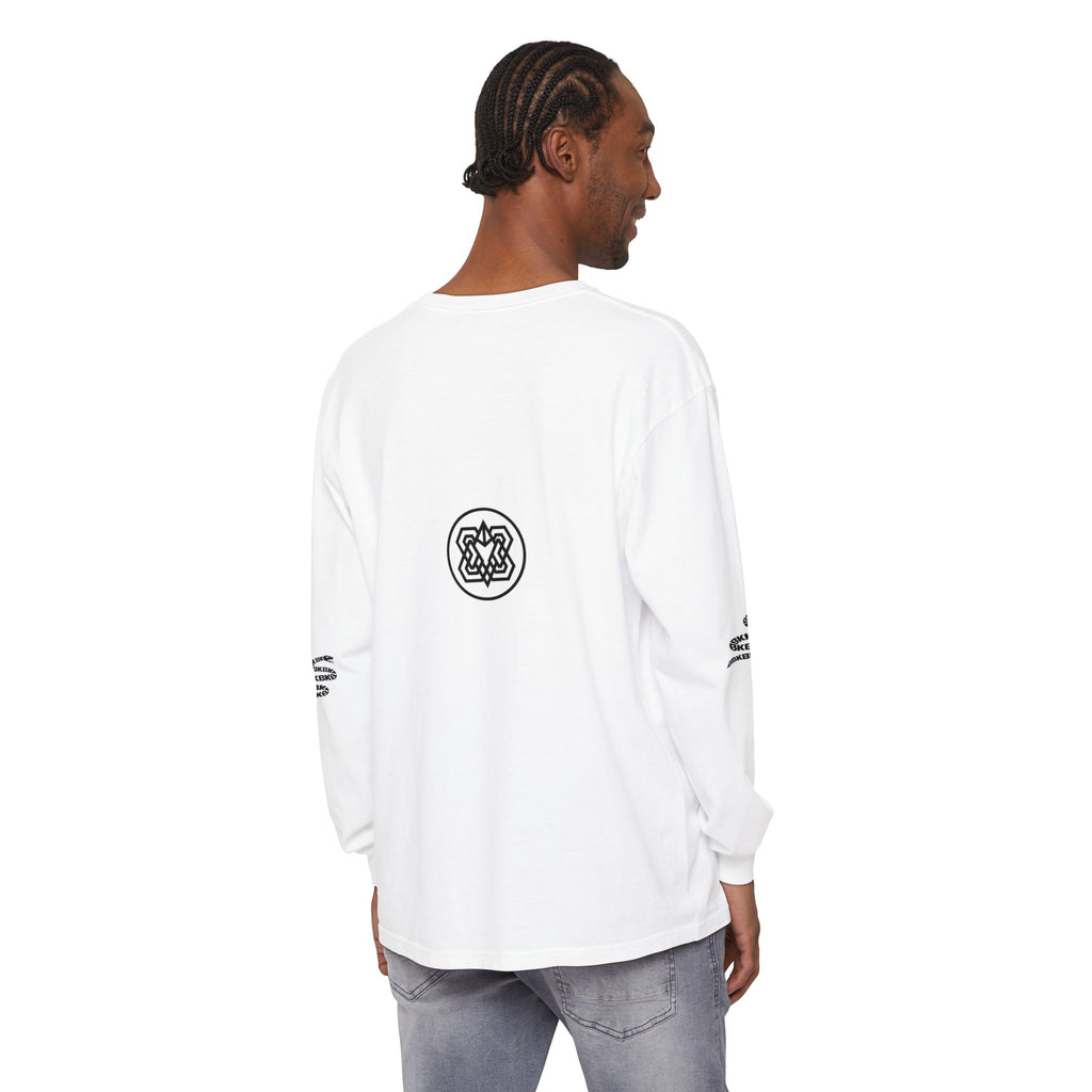 Snake Sleeve Long Sleeve Tee — Minimal Geometric Back Logo