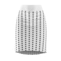 White Pencil Skirt with Minimal Geometric Dot Pattern — Women's AOP
