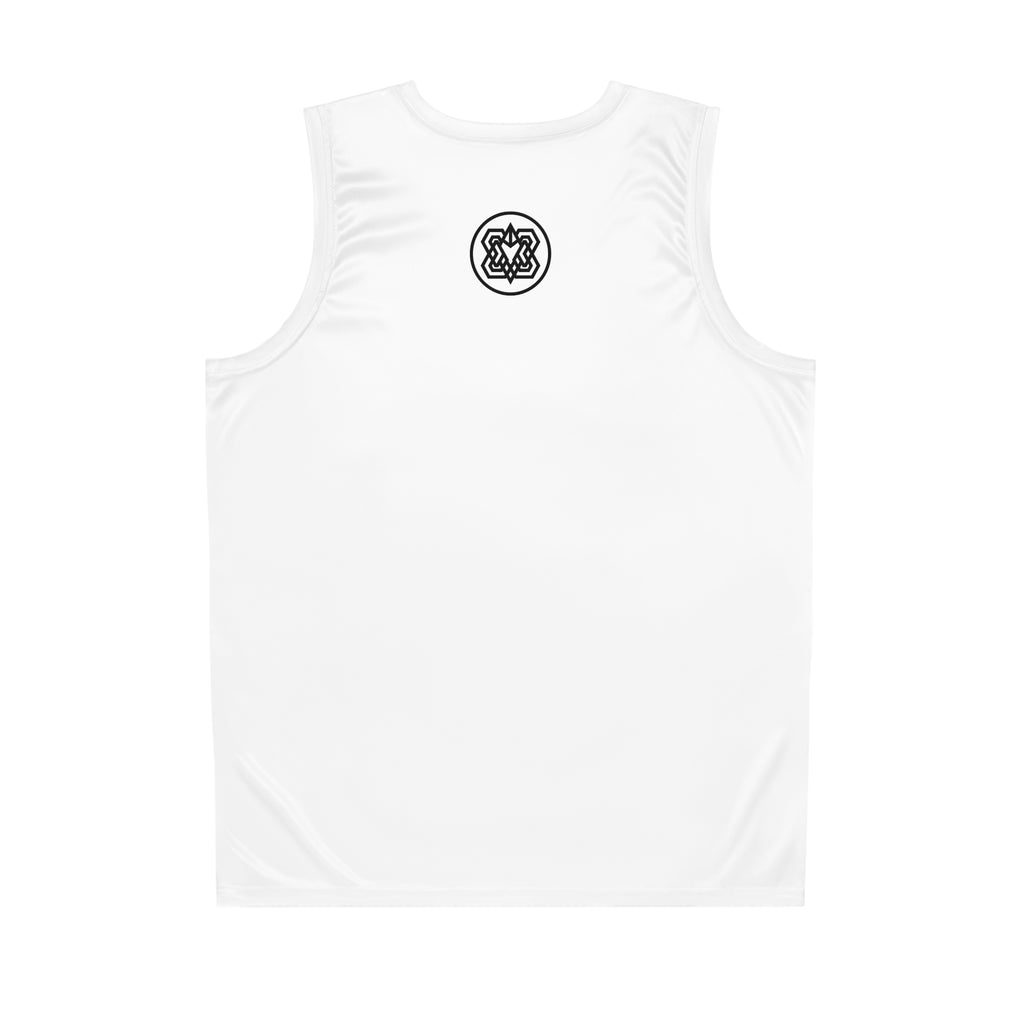 BKBNRK Snake Logo Basketball Jersey — White Performance Tank