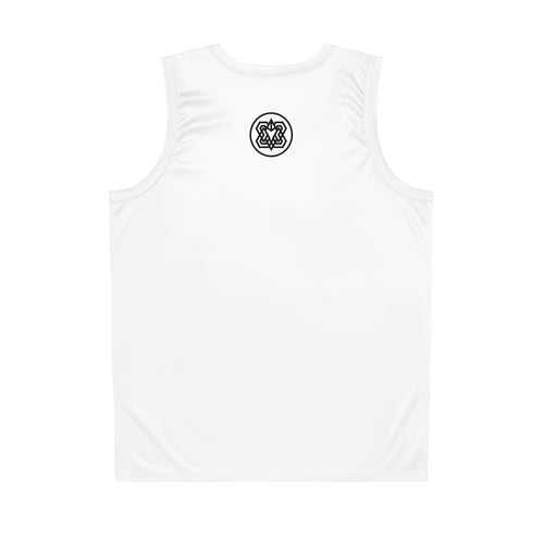 BKBNRK Snake Logo Basketball Jersey — White Performance Tank
