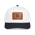Leather Patch Baseball Cap — Mid Profile Rectangular Patch
