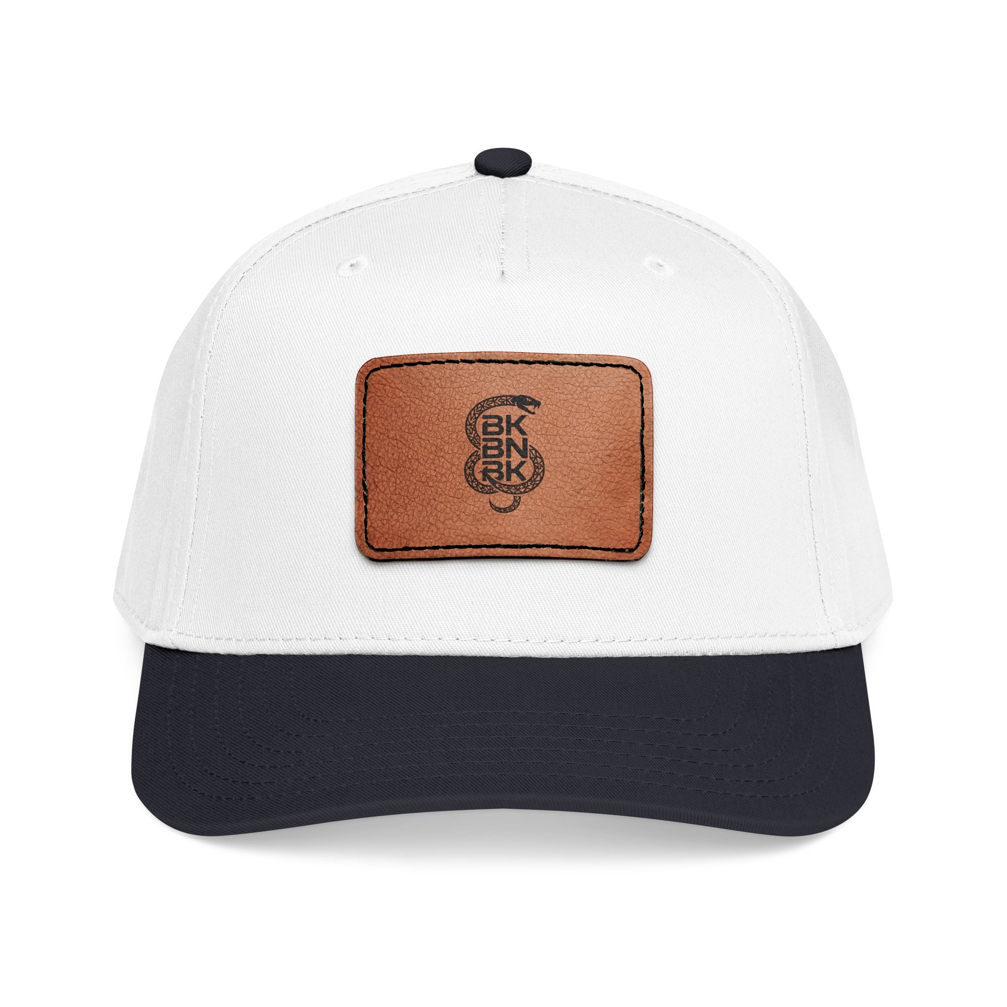 Leather Patch Baseball Cap — Mid Profile Rectangular Patch