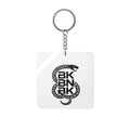 Snake Emblem Square Keychain — Bold BKBNBR Logo Accessory
