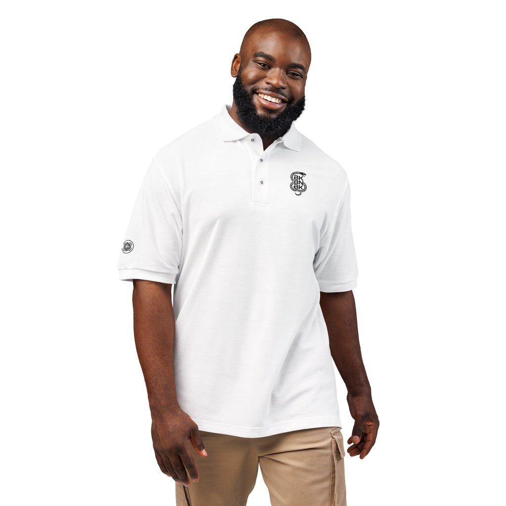 Embroidered Monogram Polo Shirt – Classic White Short-Sleeve