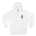 Minimalist BKBNBK Logo Hoodie — White Fleece Pullover