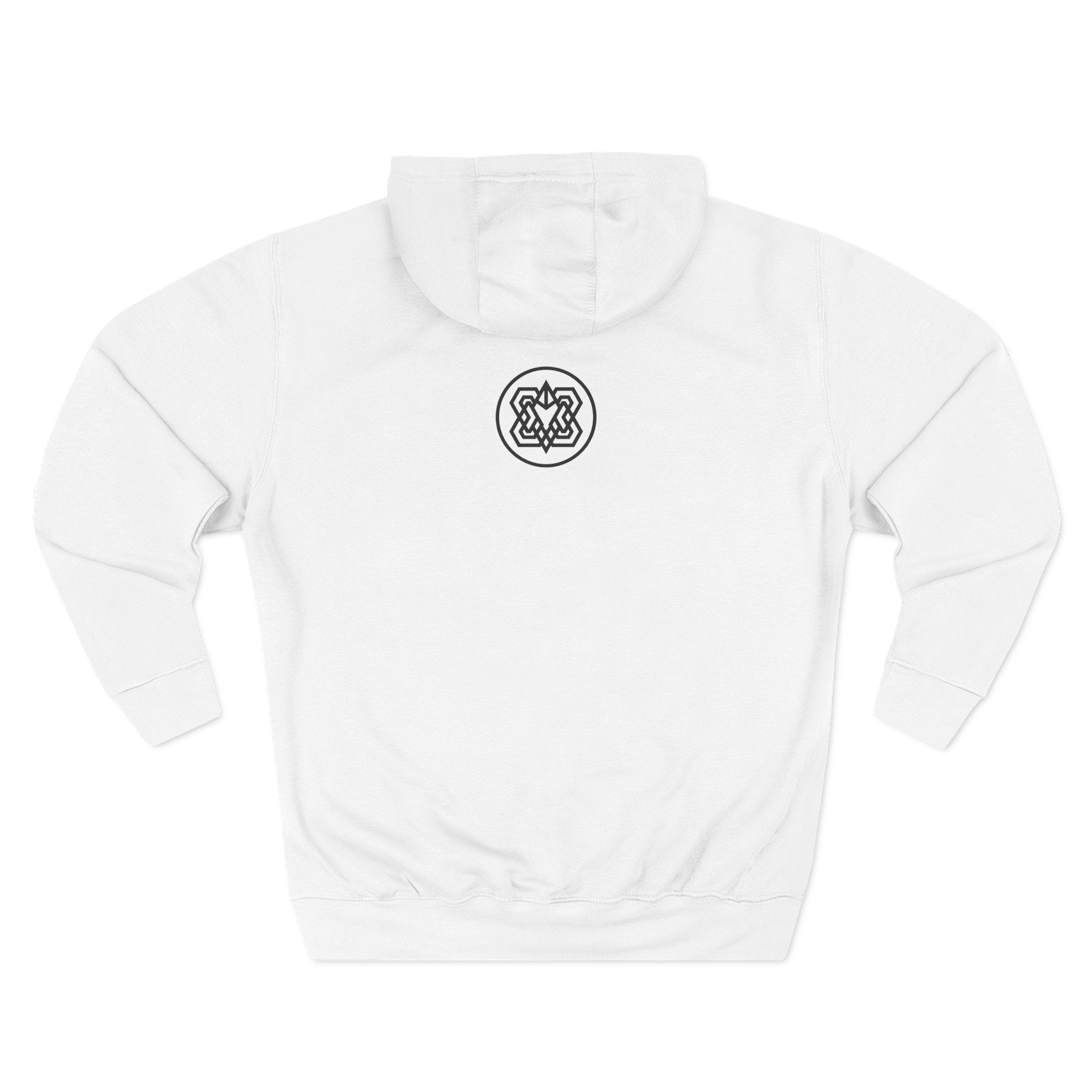 Minimalist BKBNBK Logo Hoodie — White Fleece Pullover
