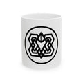 Geometric Celtic Fox Ceramic Mug — Minimal Black Knotwork 11oz/15oz