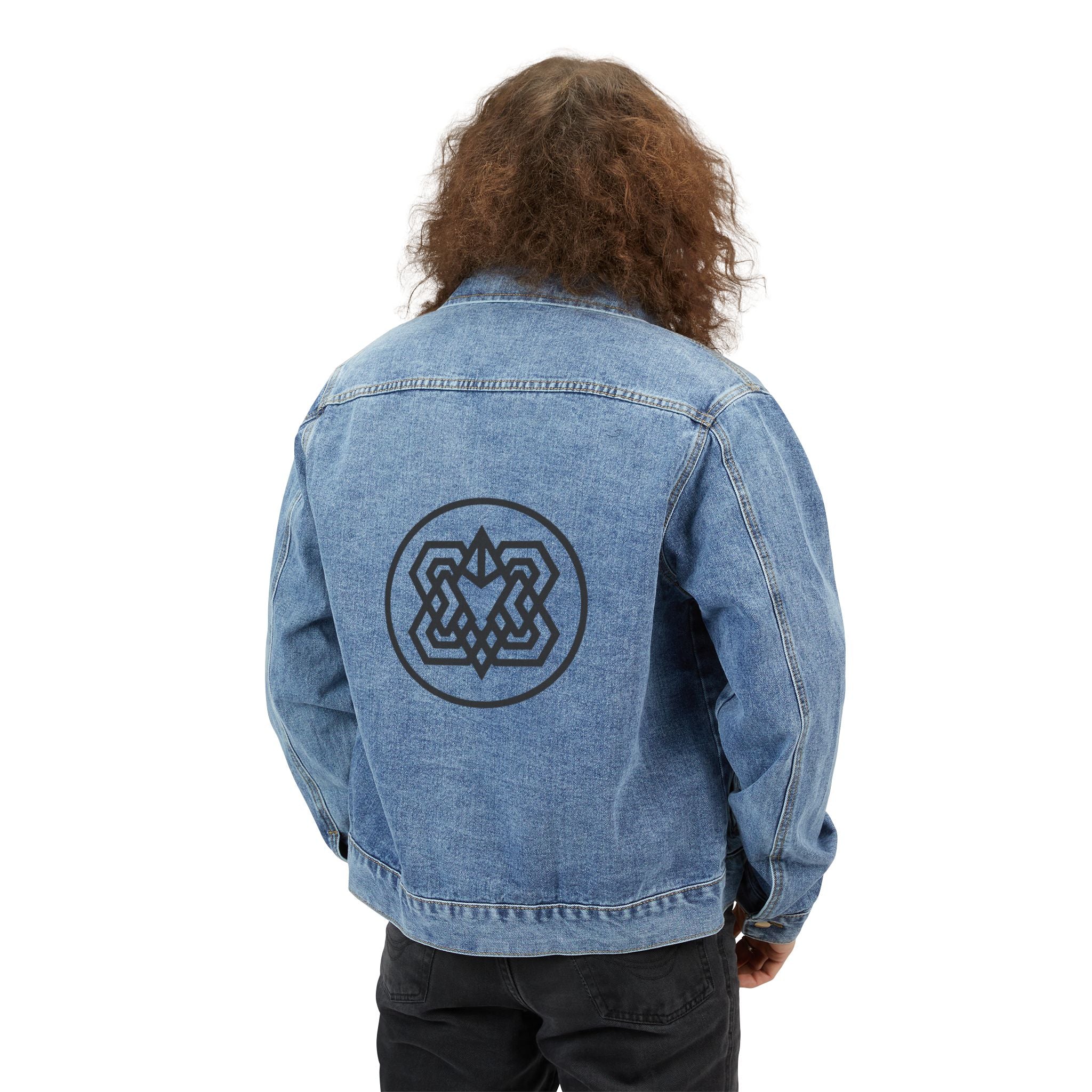 Denim Jacket — Men's Embroidered Celtic Knot Back Logo