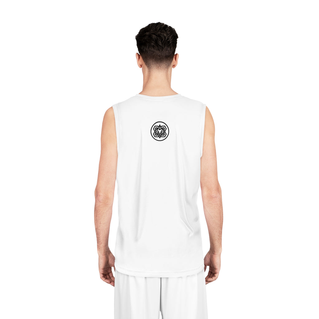 BKBNRK Snake Logo Basketball Jersey — White Performance Tank