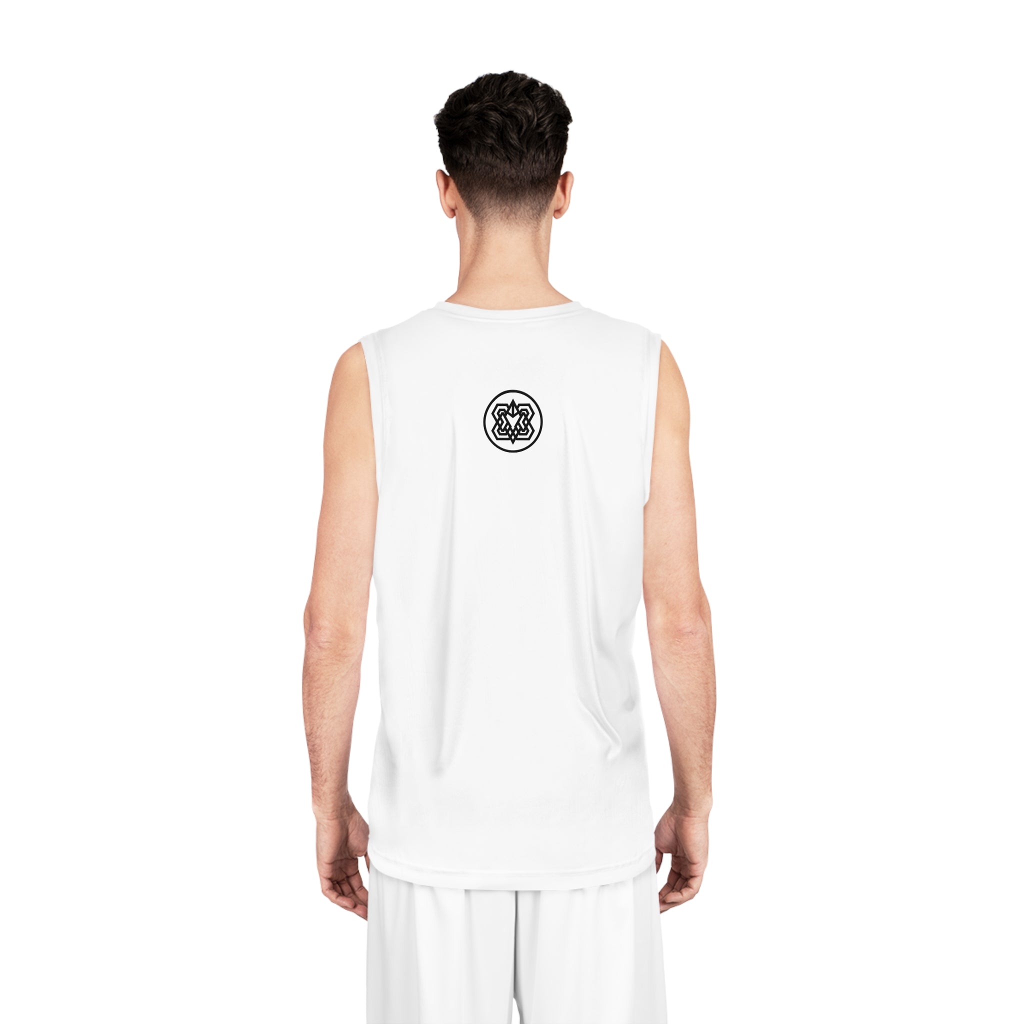 BKBNRK Snake Logo Basketball Jersey — White Performance Tank