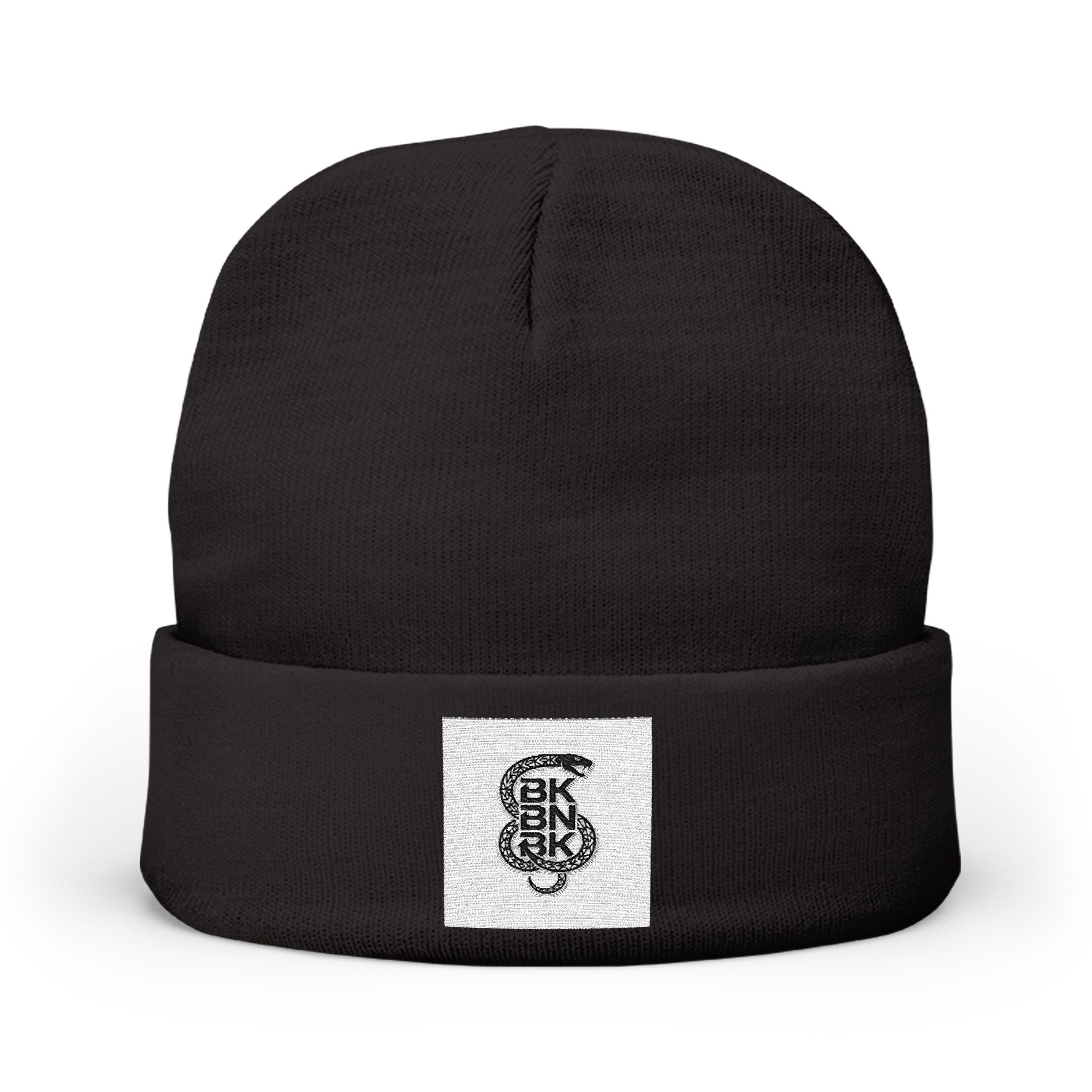 Embroidered Skull Logo Knit Beanie — Minimal Urban Cold-Weather Hat