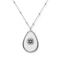 Engraved Oval Necklace Pendant — Personalized Teardrop Locket Necklace