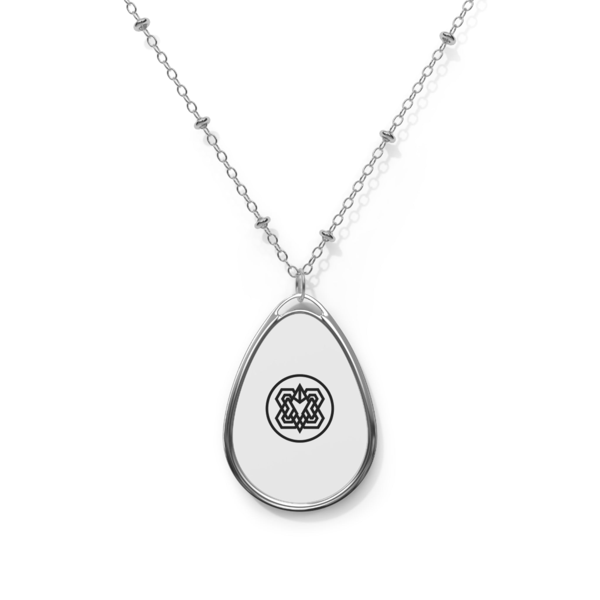 Engraved Oval Necklace Pendant — Personalized Teardrop Locket Necklace