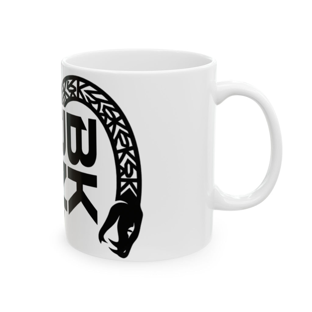 BKBNRK Snake Logo Ceramic Mug — 11oz/15oz Goth Black Graphic Coffee Cup
