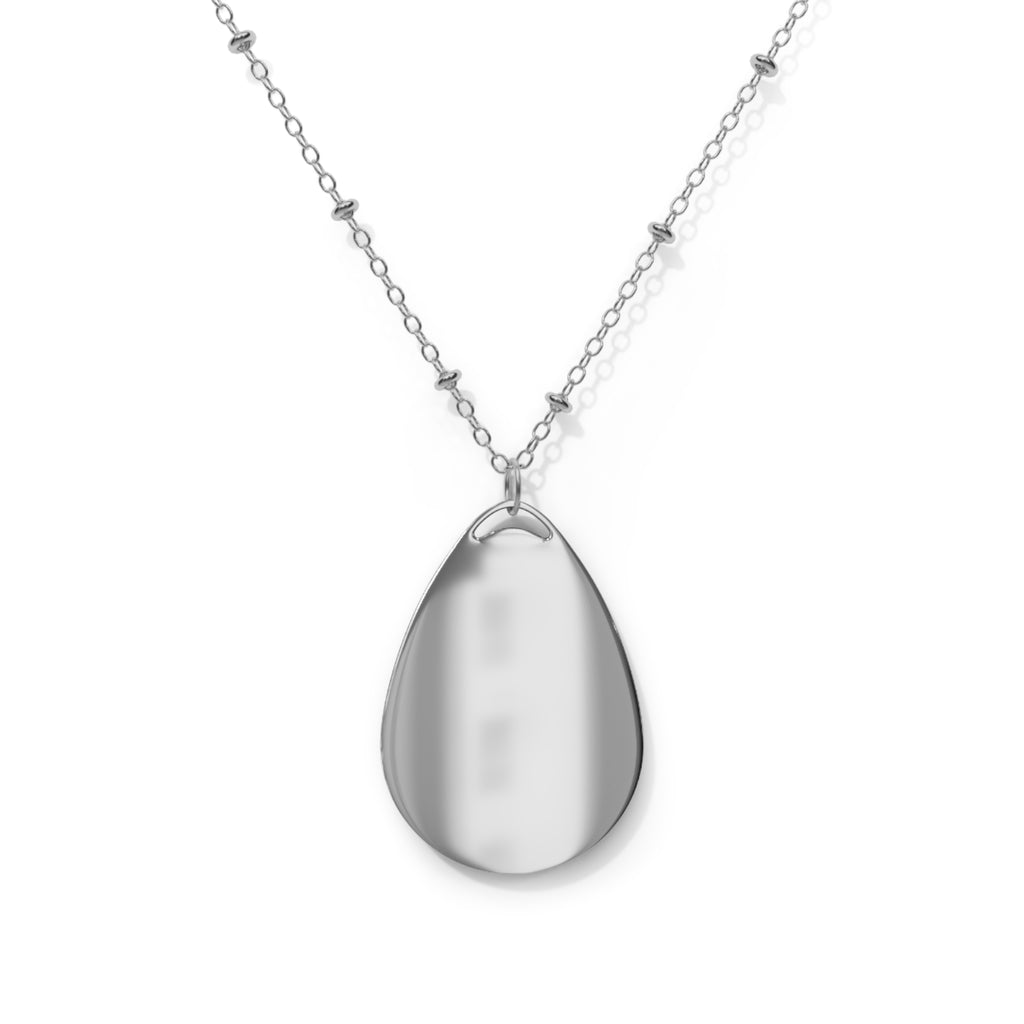 Engraved Oval Necklace Pendant — Personalized Teardrop Locket Necklace