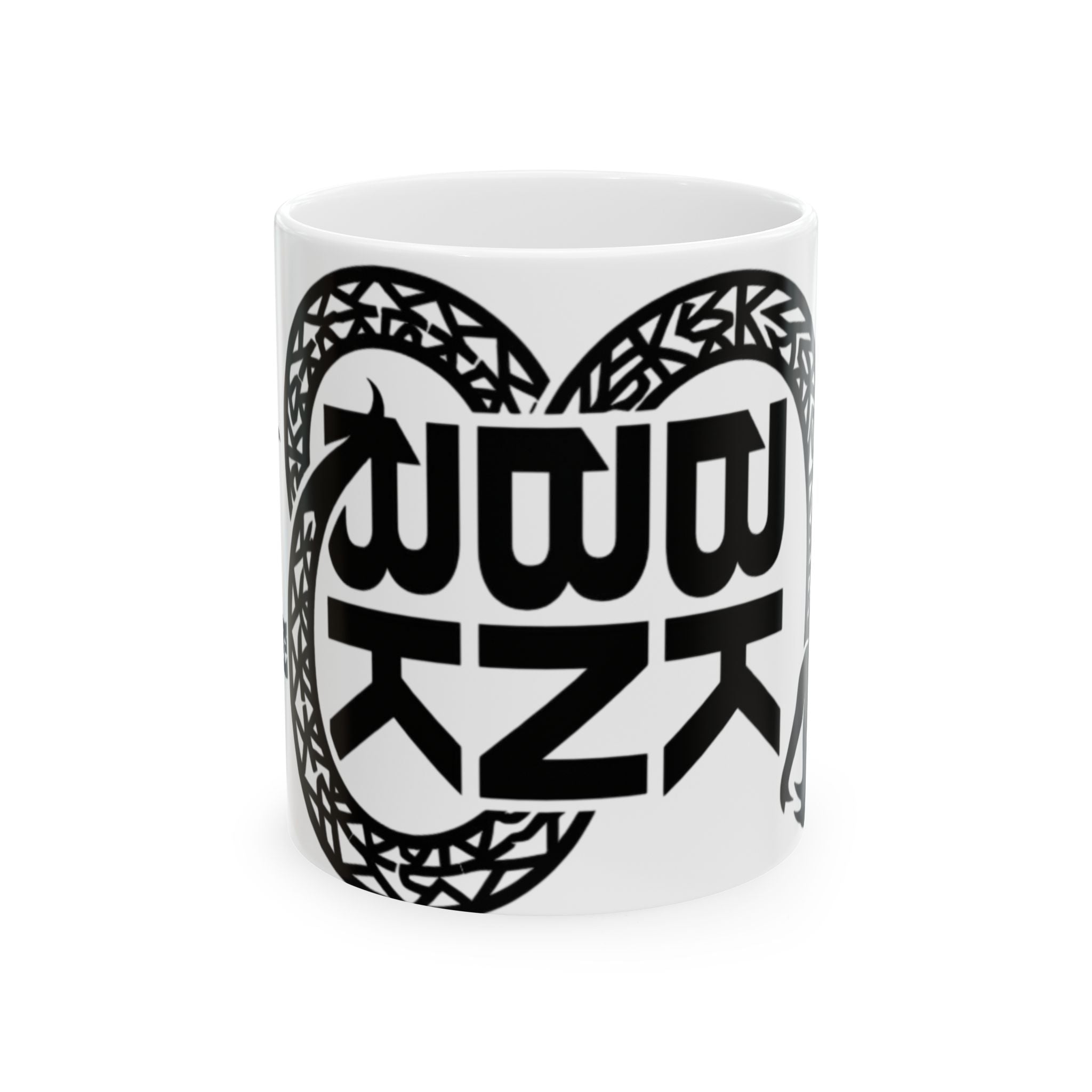 BKBNRK Snake Logo Ceramic Mug — 11oz/15oz Goth Black Graphic Coffee Cup