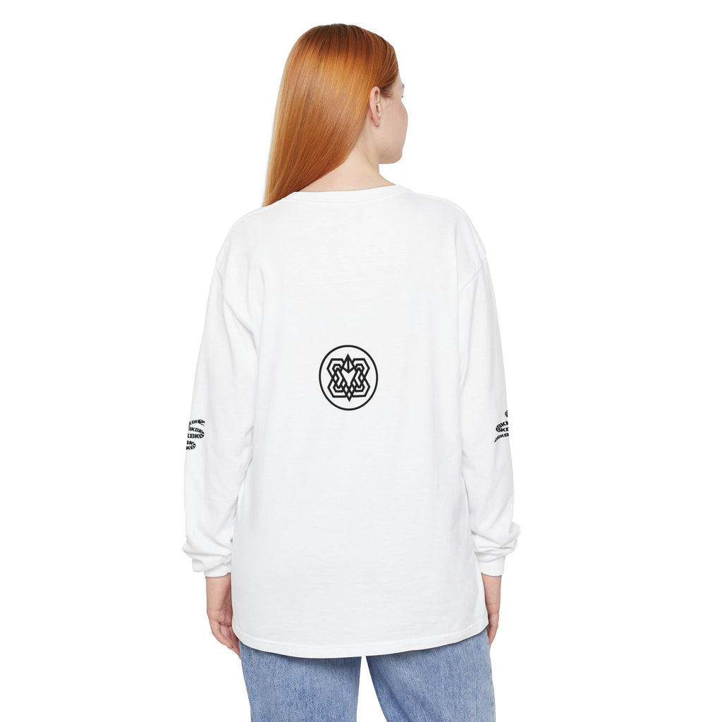 Snake Sleeve Long Sleeve Tee — Minimal Geometric Back Logo