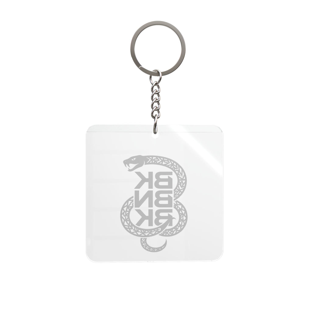 Snake Emblem Square Keychain — Bold BKBNBR Logo Accessory