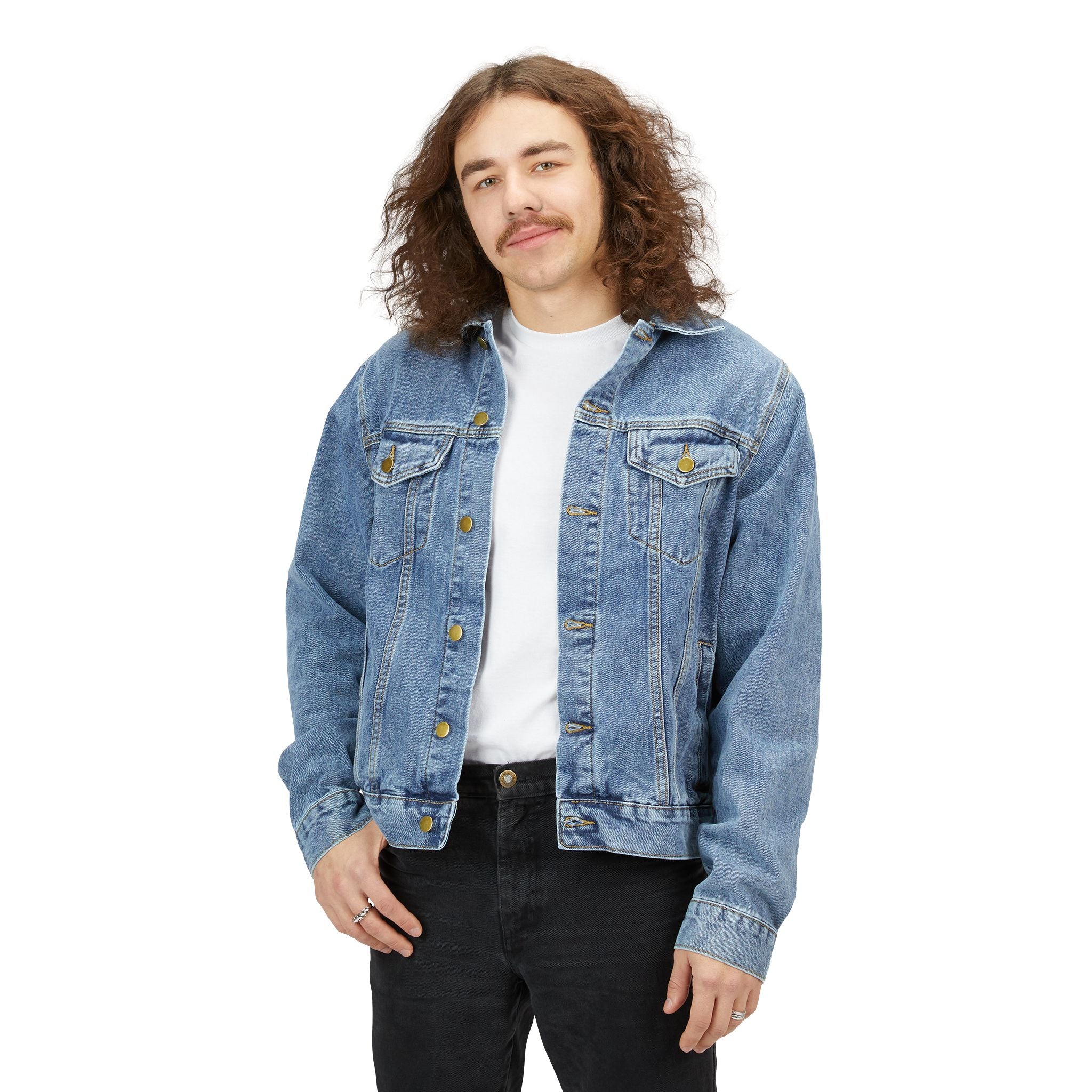 Denim Jacket — Men's Embroidered Celtic Knot Back Logo