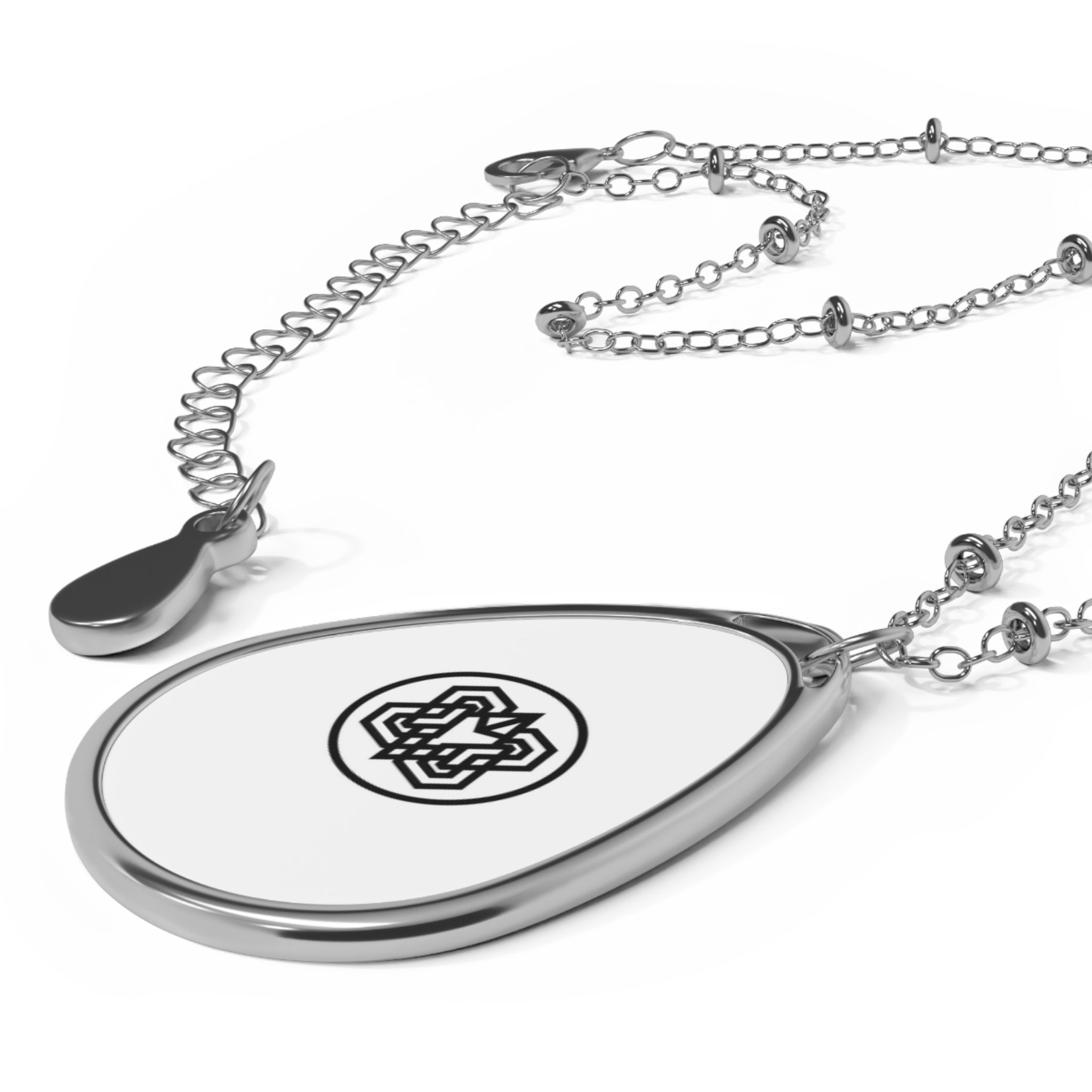 Engraved Oval Necklace Pendant — Personalized Teardrop Locket Necklace