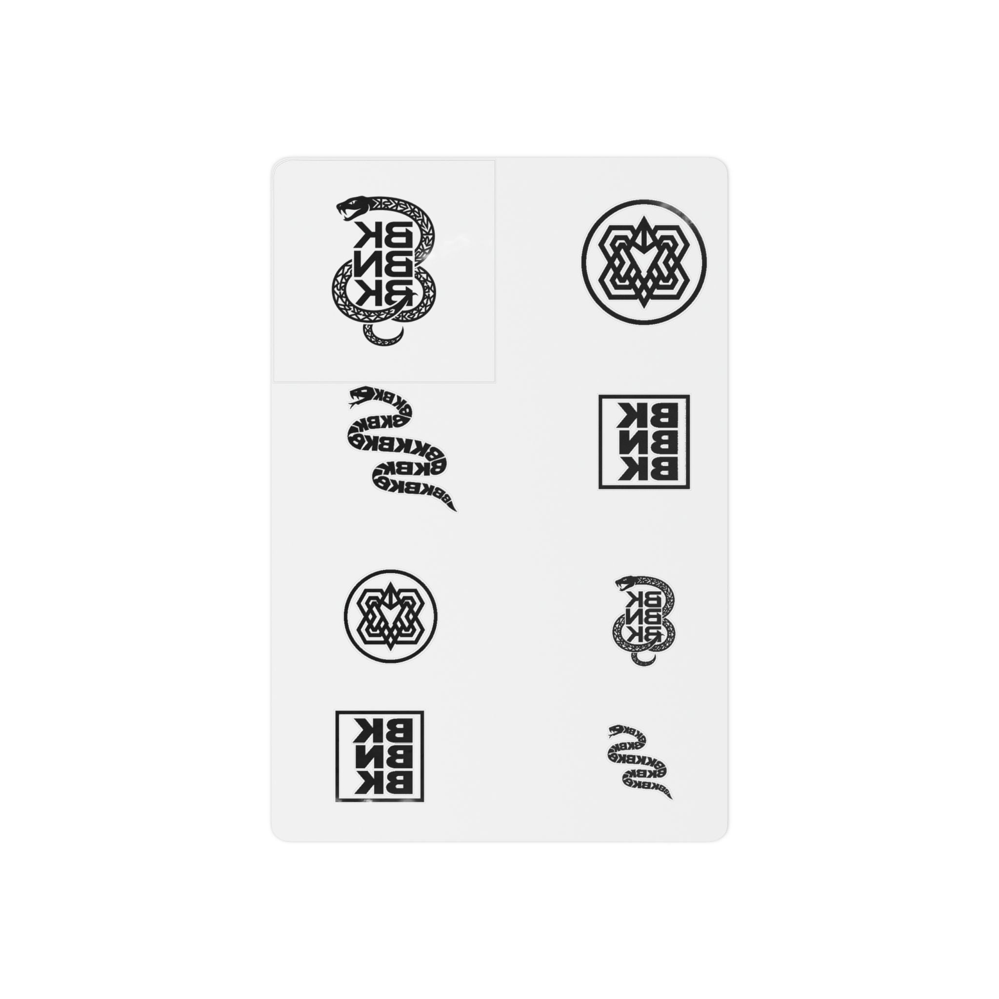 Black Snake & Emblem Temporary Tattoo Sheet — Minimalist Snake Logos, BK Mono Designs